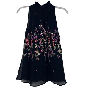 Anthropologie Floreat Sleeveless Floral Embroidered Blouse